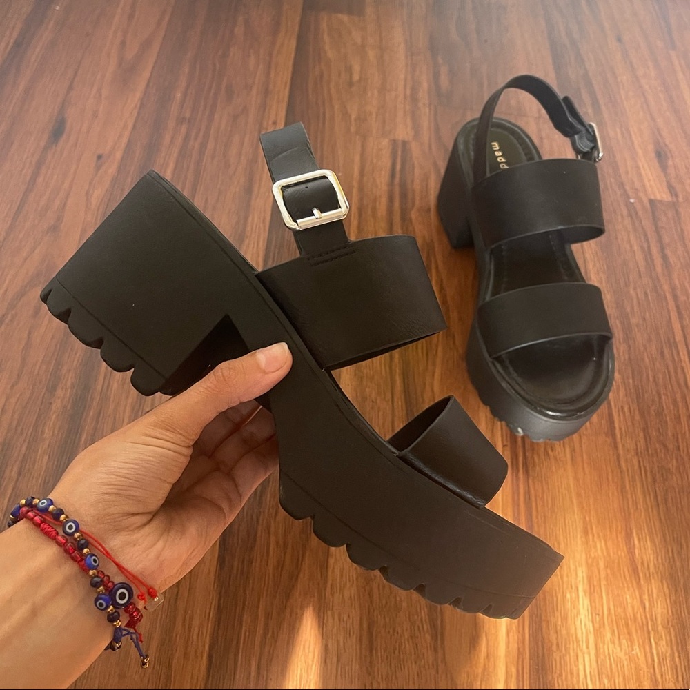 black heel sandals - 7.5 WOMENS